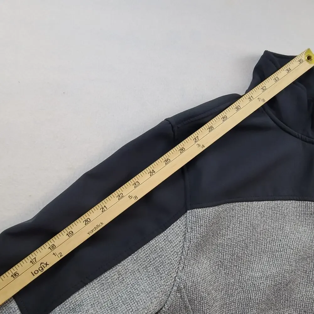 Reebok Men's 2XL Gray Hybrid Fleece Jacket Full Zip Softshell Colorblock Outdoor